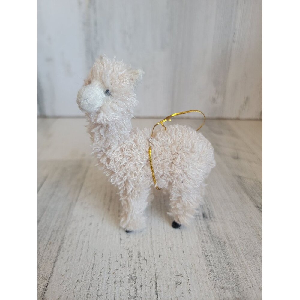 Plush Llama‎ ornament Faux fur white zoo xmas
